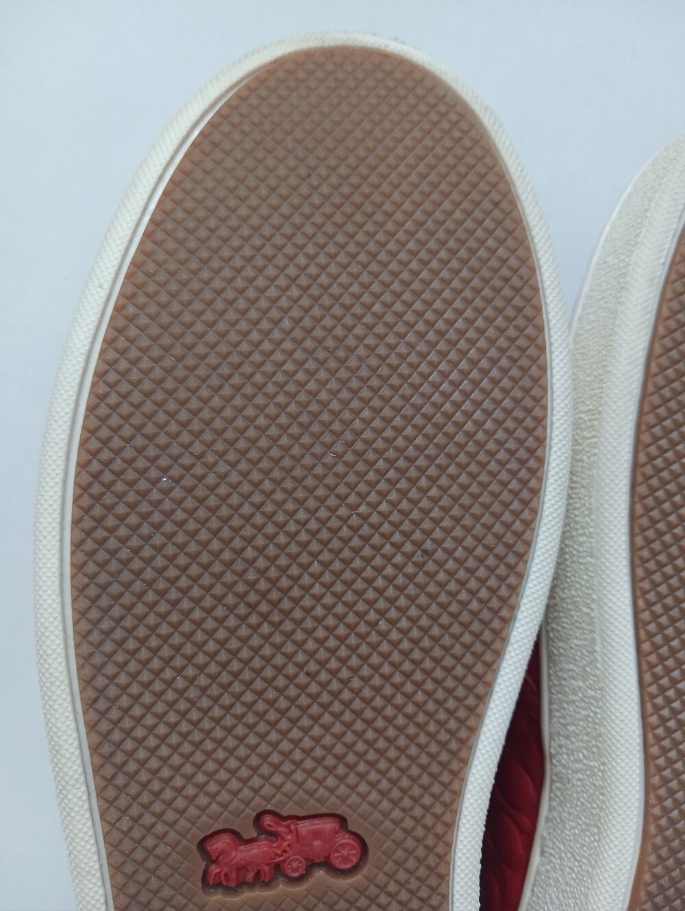 Coach FG2118 Red Leather Slip-On Comfort Shoes Sneaker Women's Size 7B EU37.5 - Picture 11 of 16